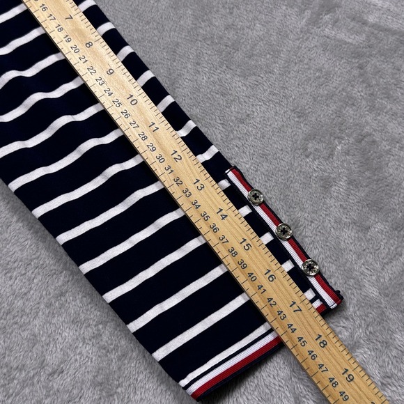 Tommy Hilfiger Coastal Chic Stripe Boat Neck Top Navy White Red Trim Women's S‎ - Picture 11 of 14